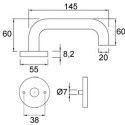 Arena-4 Stainless Steel Round Rose Interior U Handle per piece