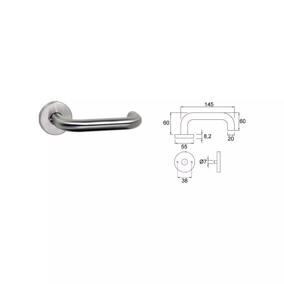 Inox U-grepen Ø20mm op L&L Arena 410...
