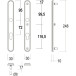 Security Escutcheon Set 325 Narrow 72PZ Waxed Tin Brass Finish per piece