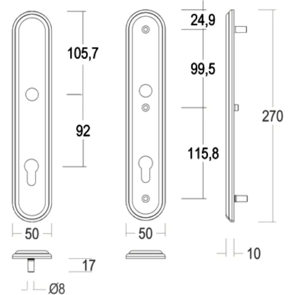 Large Security Plate Set 324 Brass...