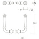 Handles No. 324 Bronze-Plated Brass WAX (without Escutcheon) / pc