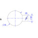 Bouton boule Ø67mm inox + fixation traversante / pce