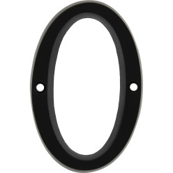 Black Aluminum House Number 0, 95mm, per piece