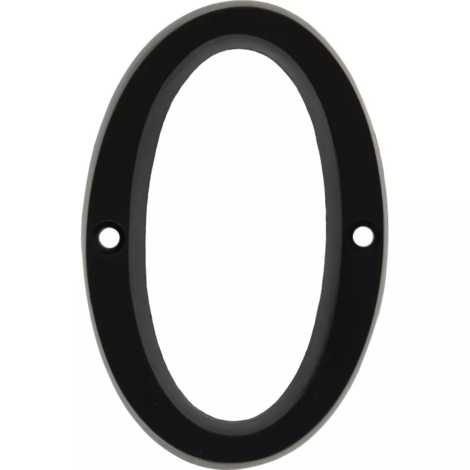 Huisnummer "0" zwart aluminium 95mm /...