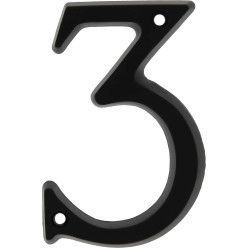 Huisnummer "3" aluminium zwart 95mm / pce