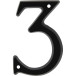 Black Aluminium House Number '3' 95mm / pc