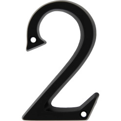 Huisnummer "2" zwart aluminium 95mm / pce