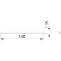 Hoppe Square Spindle Rod (2 Parts) 8x8 mm Length 140 mm per piece
