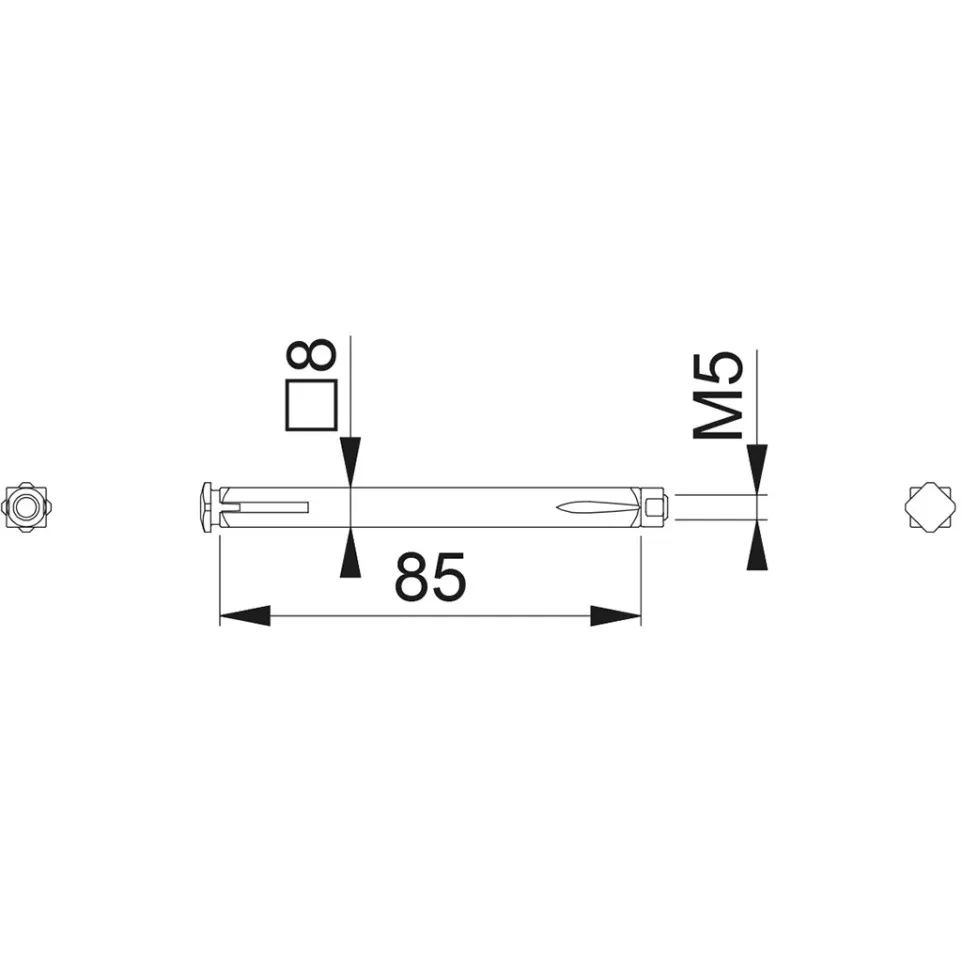 Stift voor half-monoblok 8x85mm...