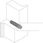 HEWI Simple Fastener BA5.7.2R 45° 40-50MM Wood-PVC / 2 pieces