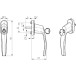 Handgreep Victory met sleutel 90° 40mm (metalen kap) RAL9016 wit + 2 schroeven M5x45 / pce