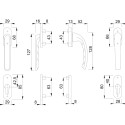 HOPPE Tokyo Bronze Balcony Door Handle Set with Inside/Outside Lever for Shutter Passage / piece