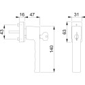 Hoppe Toulon SecuForte Lockable Window Handle 32-42mm Matt Black F9714 with 2 M5x45 & 50 Screws per piece