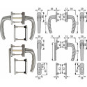 Garniture porte balcon Hoppe Atlanta 'poignée + poignée' laiton F77 / pce