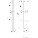 Pair of long aluminum escutcheon plates HP202 F2 PZ72mm / pc