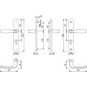 Handgreep + Hoppe New-York handgreep 1810/300M vierkant 7mm 70PZ +2 schroeven M4x60 Dikte: 48-57mm F9 / pce