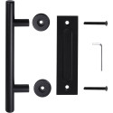 300mm trekstang + komgreep voor schuifdeur zwart gelakt / pce