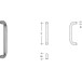 Straight U Door Pull Handle Ø30mm Satin Stainless Steel per piece