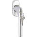 Poignée de fenêtre inox à clé TBT forme L90° (carré 7 - L=24/31/36/42mm) / pce