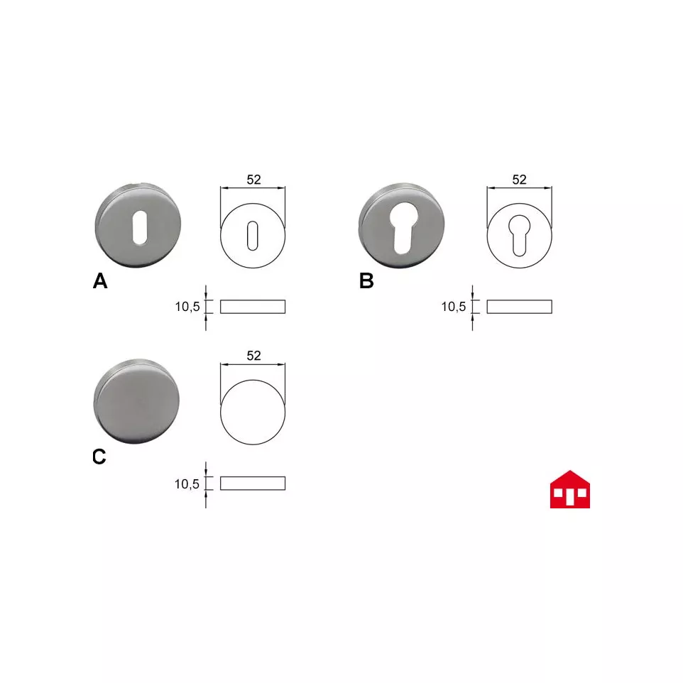 Paire d'entrées BB rondes inox L&L...