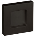 Vierkante gesloten komgreeppaar voor glazen deur 70 x 70mm gatØ50mm, 8-12mm smoke black / pce