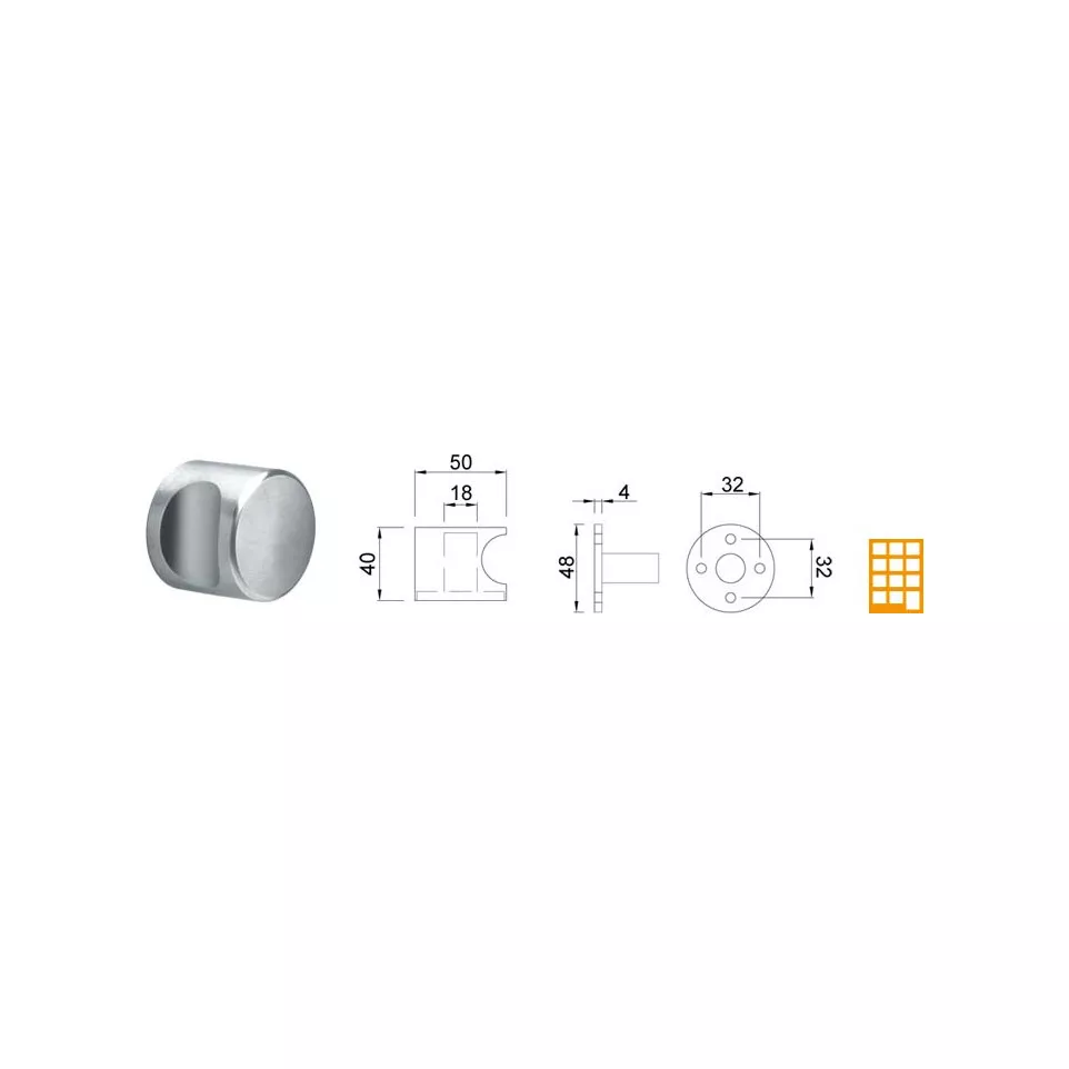 Bouton fixe cylindrique avec...