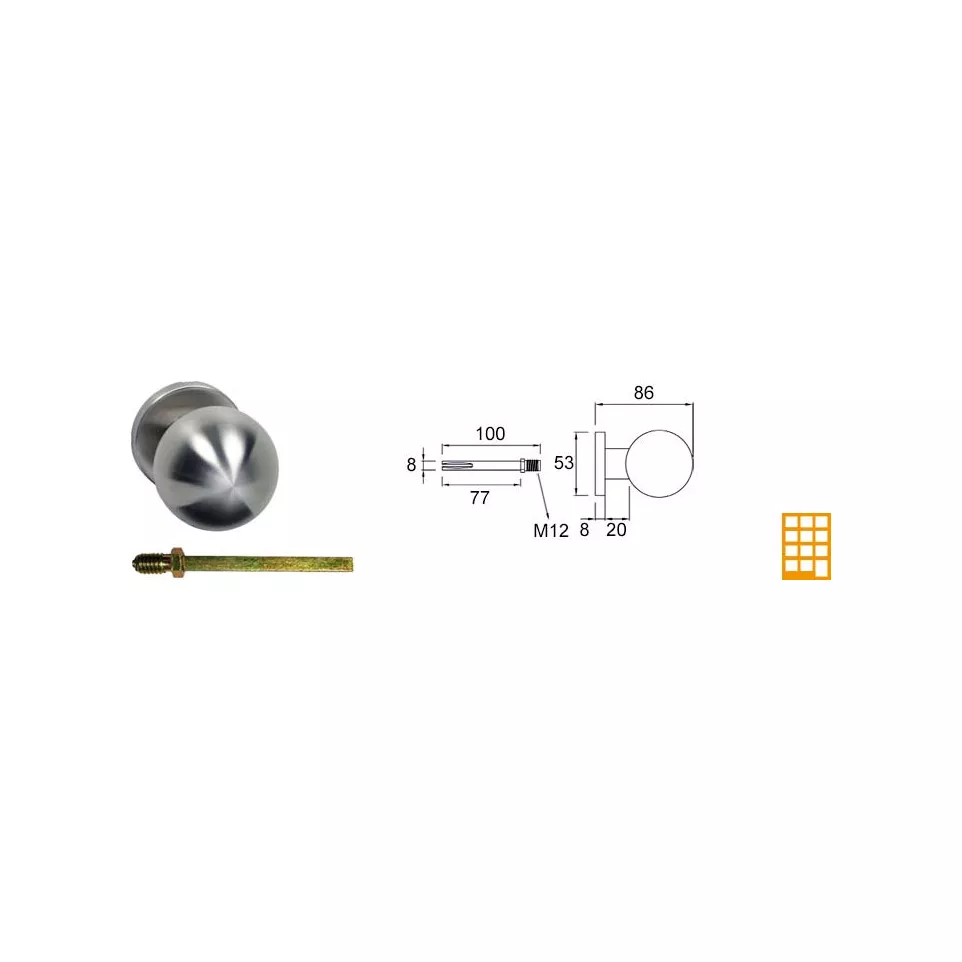 Knop Ø55mm inoxL&L Office Sphere-1...