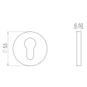 Paar PZ (6mm) ronde rozetten L&L Office inox / pce