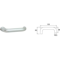 Brialma U-vorm aluminium vrouwelijke handgreep / pce