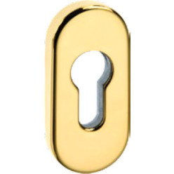 Rosace de sécurité ovale PZ épaisseur 9mm Alu F25 PVD / pce