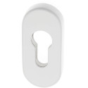 Rosace de sécurité ovale PZ épaisseur 9mm Alu F12 blanc ~ RAL9016 / pce
