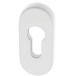 Rosace de sécurité ovale PZ épaisseur 9mm Alu F12 blanc ~ RAL9016 / pce