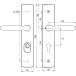 Security door handle set - Tigra Dieckmann 72 PZ handle / pc
