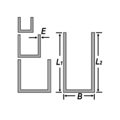 Raw Aluminum U Channel Profile 10x10x10mm Length 6m
