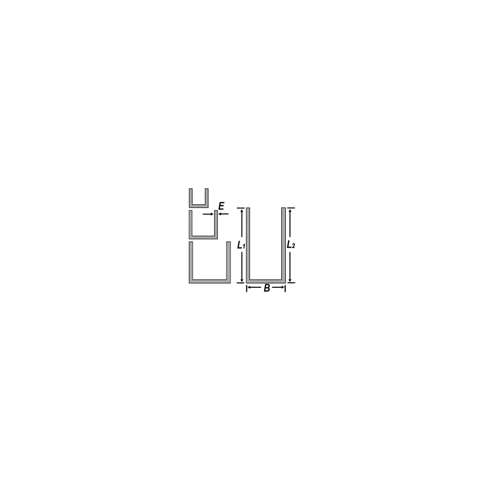 Profil U en aluminium brut 10x10x10mm...