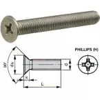 Gefreesde metaalschroef in inox A2 DIN 965H Ø6x30mm / 200pce