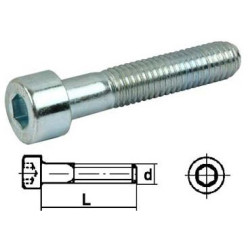 Vis métrique acier zingué tête cylindrique 6 pans creux DIN 912 Ø14x30mm / 100pce