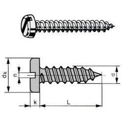 Parkerschroef RVS A2 cilinderkop met gleuf DIN 7971 Ø4,8x50mm / 100pce