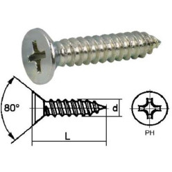 Plaatschroef RVS A2 platkop DIN 7982C Ø3,9x16mm / 200pce