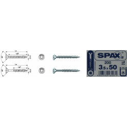 SPAX Wirox Countersunk Torx Wood Screws (TX20) 4x20mm Box of 1000 Pieces