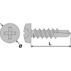 Zinc-Plated Self-Drilling Pan Head Screws PH2 3111 Ø3.9x16mm / 2000pcs