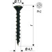 Countersunk Head PH2 Hardware Screws 6153 for PVC Profile Ø4.1x35mm Bichromated / 3000pcs