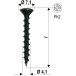 Vis de ferrures à tête fraisée PH2 6153 pour profil PVC Ø4,1x30mm Bichromaté / 4000pce
