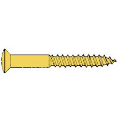 Houtschroef messing lenskop met kruisgleuf (PZ2) DIN 7995 Ø4,5x60mm / 200pce