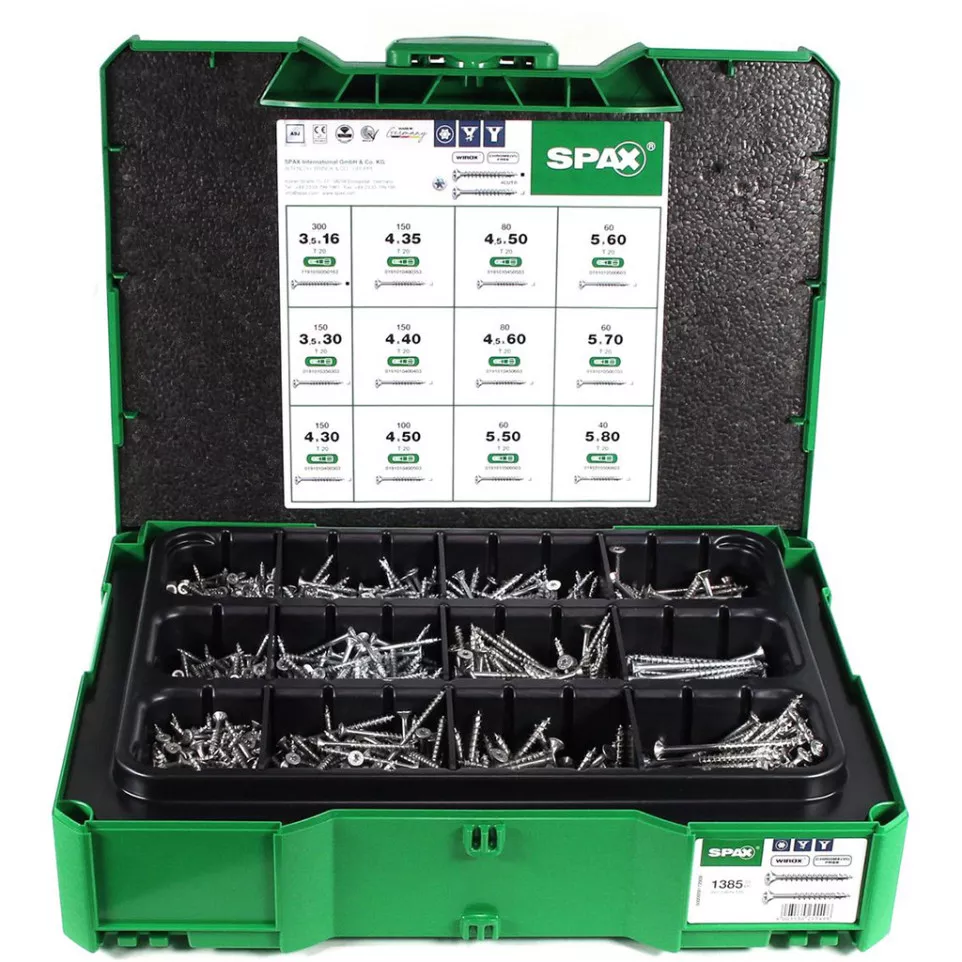 Coffret 1385 vis Spax Torx Wirox en...