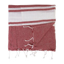 Tortuga red  recycled cotton beach towel and drawstring bag 