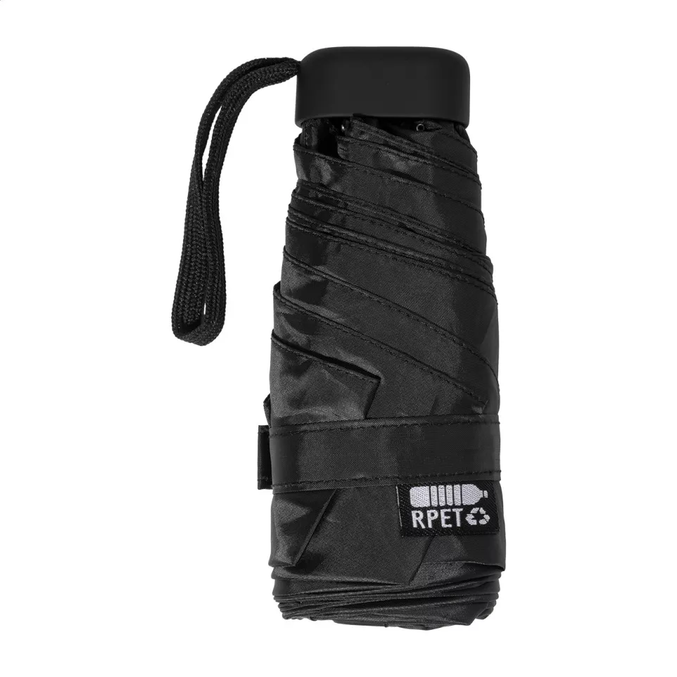 Fractus zwart  mini RPET paraplu 