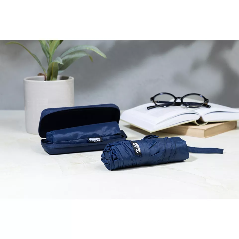 Fractus donker blauw  mini RPET paraplu 