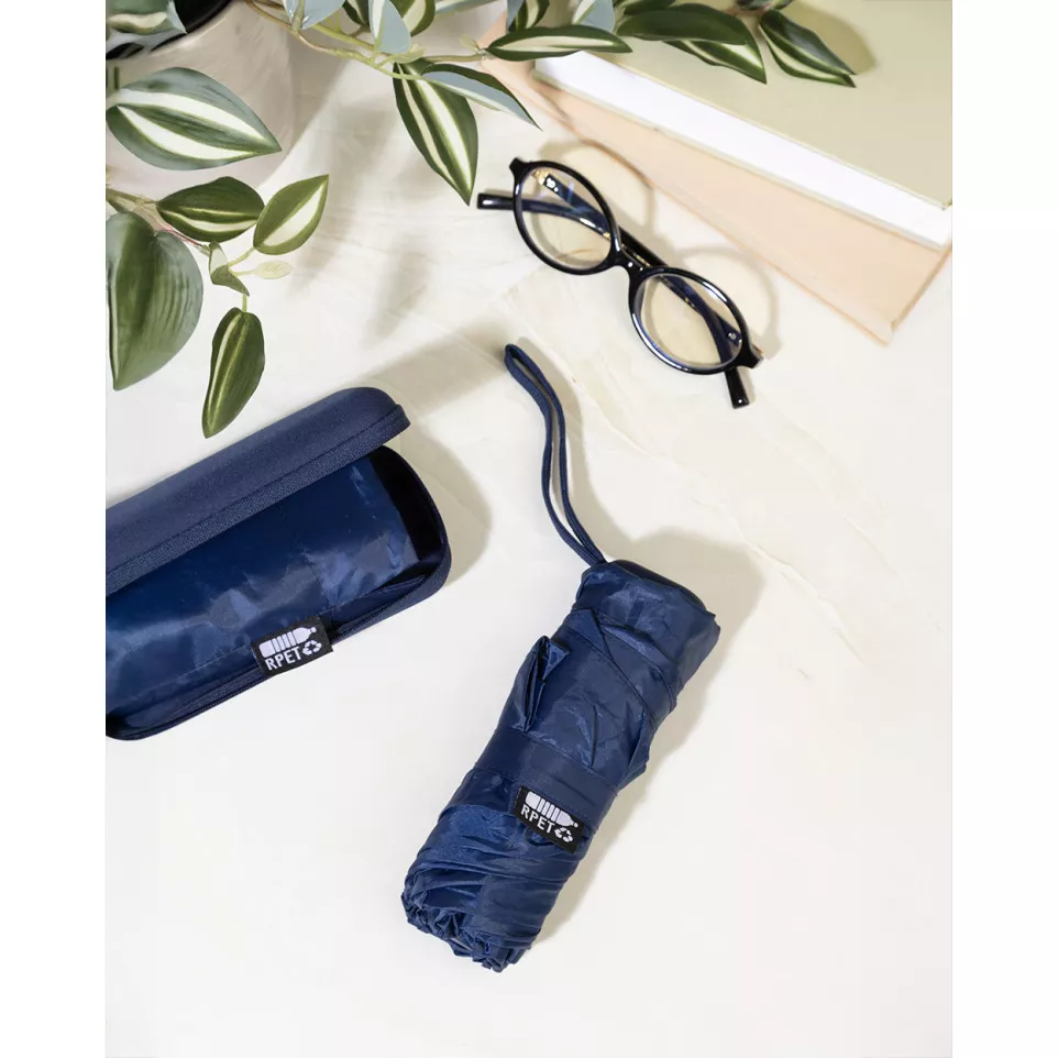 Fractus donker blauw  mini RPET paraplu 