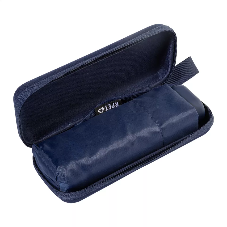 Fractus donker blauw  mini RPET paraplu 